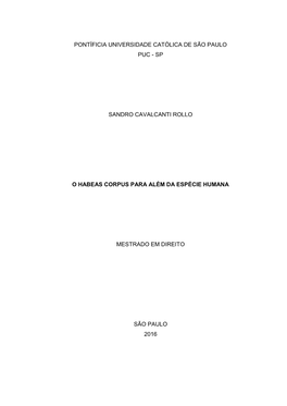Sp Sandro Cavalcanti Rollo O Habeas Corpus