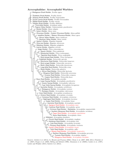 Acrocephalidae Species Tree