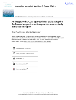 An Integrated MCDM Approach for Evaluating the Ro-Ro Marine Port Selection Process: a Case Study in Black Sea Region