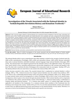 Investigation of the Visuals Associated with the National Identity in Turkish Republic Revolution History and Kemalism Textbooks *