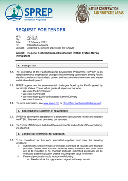 Request for Tender