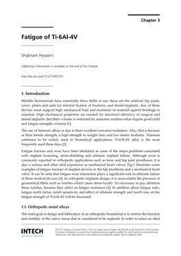 Fatigue of Ti-6Al-4V