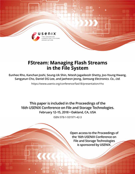 Fstream: Managing Flash Streams in the File System