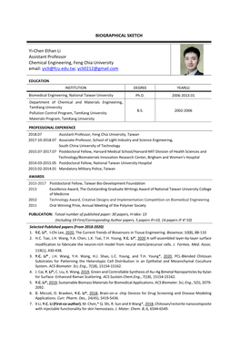 BIOGRAPHICAL SKETCH Yi-Chen Ethan Li Assistant