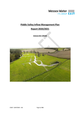 Piddle Valley Inflow Management Plan Report 2020/2021