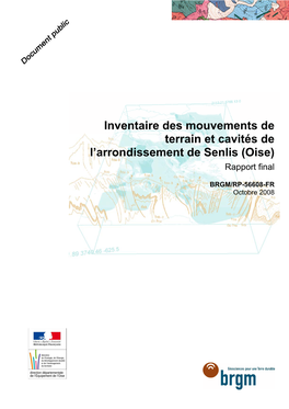 Inventaire Des Mouvements De Terrain Et Cavités De L'arrondissement De