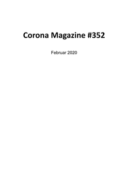 Corona Magazine #352 — Februar 2020