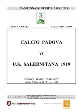 CALCIO PADOVA Vs U.S. SALERNITANA 1919
