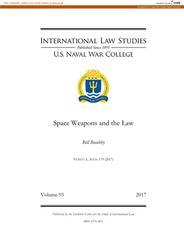 Space Weapons and the Law