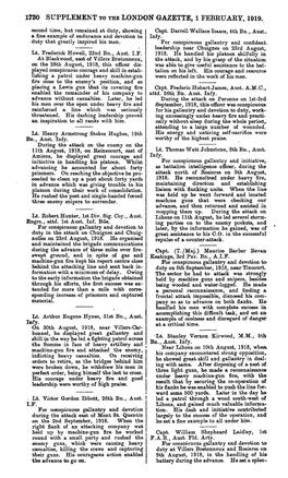 1730 Supplement to the London Gazette, 1 Februaey, 1919