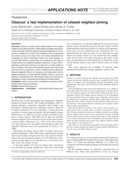 BIOINFORMATICS APPLICATIONS NOTE Doi:10.1093/Bioinformatics/Btl478