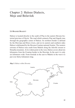 Haloze Dialects, Meje and Belavsek, 15-48