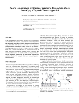 Room-Temperature Synthesis of Graphene-Like Carbon Sheets from C2H2, CO2 and CO on Copper Foil