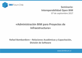 «Administración BIM Para Proyectos De Infraestructura»