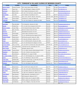 City, Township & Village Clerks of Berrien County