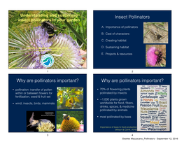 Searles Mazzacano Pollinators - September 12, 2016 Who Pollinates? Who Pollinates?