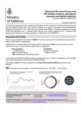 Biannual UK Armed Forces and UK Civilian Operational