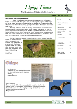 Flying Times the Newsletter of Nidderdale Birdwatchers