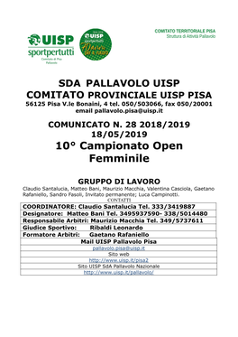 10° Campionato Open Femminile