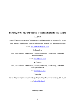 Dilatancy in the Flow and Fracture of Stretched Colloidal Suspensions