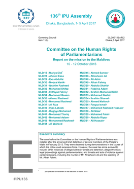 136 IPU Assembly Committee on the Human Rights of Parliamentarians