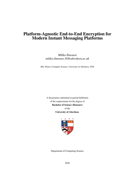 Platform-Agnostic End-To-End Encryption for Modern Instant Messaging Platforms