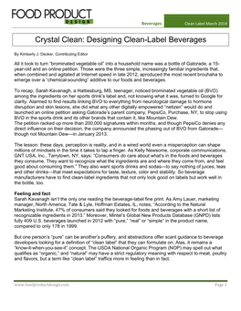 Designing Clean-Label Beverages