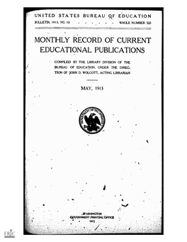 Monthly Record of Currenteducational Publications