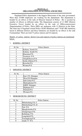 Organization, Functions and Duties