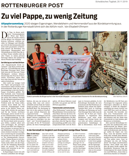 Zu Viel Pappe, Zu Wenig Zeitung Osterkerze Ist Altpapiersammlung 2020 Steigen Ergenzingen, Wendelsheim Und Hemmendorf Aus Der Bündelsammlung Aus