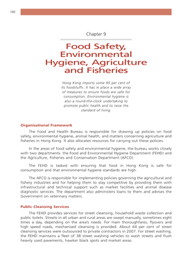 Food Safety, Environmental Hygiene, Agriculture and Fisheries