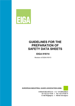 Guidelines for the Preparation of Safety Data Sheets