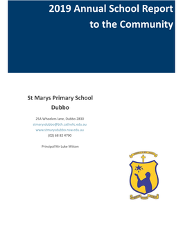 2019 Annual School Report to the Community St Marys Primary