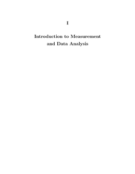 I Introduction to Measurement and Data Analysis