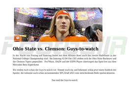 Ohio State Vs. Clemson: Guys-To-Watch