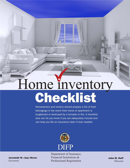 Missouri Home Inventory Checklist