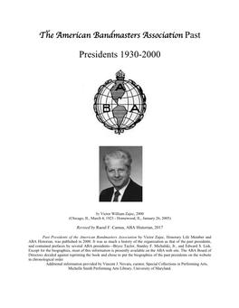 ABA Past Presidents (1930-2000)