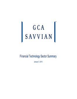 Financial Technology Sector Summary