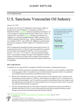 U.S. Sanctions Venezuelan Oil Industry