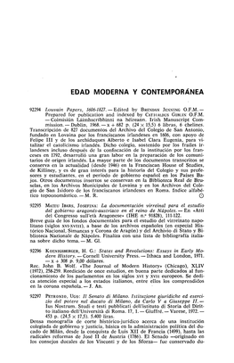 Edad Moderna Y Contemporánea