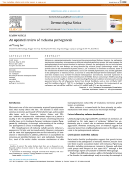 An Updated Review of Melasma Pathogenesis