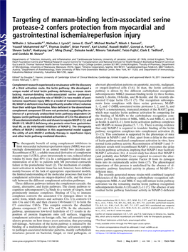 Targeting of Mannan-Binding Lectin-Associated Serine Protease-2 Confers Protection from Myocardial and Gastrointestinal Ischemia/Reperfusion Injury