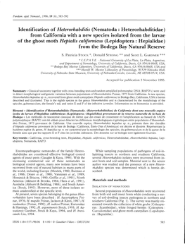 Identification of Heterorhabditis