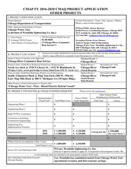 Cmap Fy 2016-2020 Cmaq Project Application Other Projects I