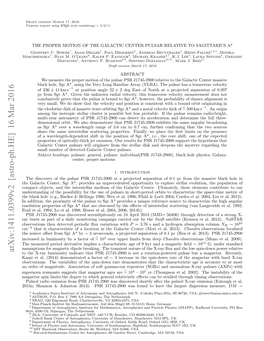 Arxiv:1411.0399V2 [Astro-Ph.HE] 16 Mar 2016 to the X-Ray Luminosity Indicate That PSR J1745-2900 Is Not a Rotation-Powered Pulsar but a Magnetar