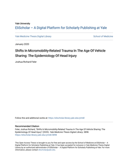 Shifts in Micromobility-Related Trauma in the Age of Vehicle Sharing: the Epidemiology of Head Injury