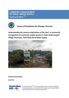 Tamil Nadu Rural Water Supply Programme In