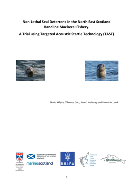 Non-Lethal Seal Deterrent in the North East Scotland Handline Mackerel Fishery