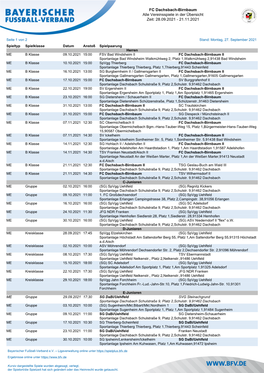 FC Dachsbach-Birnbaum Alle Vereinsspiele in Der Übersicht Zeit: 28.09.2021 - 21.11.2021