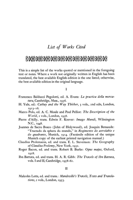 List of Works Cited